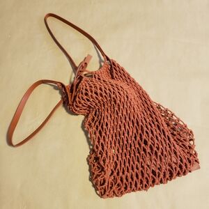 Zara Rust Knitted Tote Bag